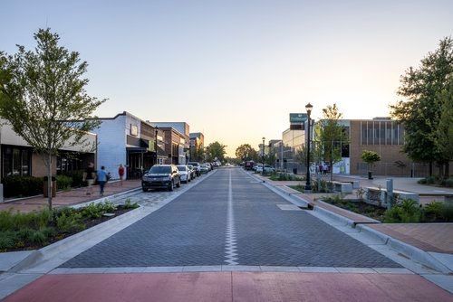 Looking West down Emma Street in Springdale, AR